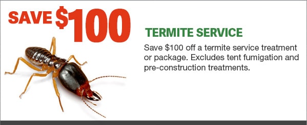 termites service coupon. save $100